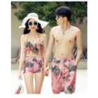 Floral Print Swim Shorts / Floral Print Ruffle Bikini / Beach-cover-up / Set