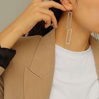 Alloy Rectangle Dangle Earring 1 Pair - Silver - One Size