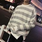 Stripe Slit-side Pullover