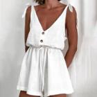 Spaghetti Strap Linen Playsuit