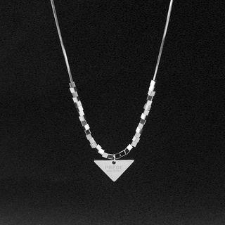 Triangle Dice Pendant Necklace 1326 - Silver - One Size