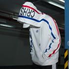 Half Zip Striped Pullover / Drawstring Hoodie