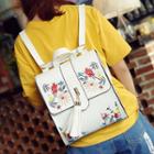 Flower Embroidered Tasseled Backpack
