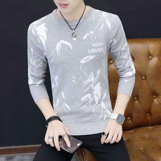 Long-sleeve Bamboo Leaves Basic Sweater