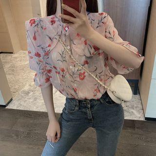 Floral Short-sleeved Top