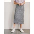Plus Size Gingham Crinkled Skirt