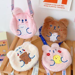 Cartoon Plush Keep Warm Crossbody Bag