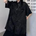 Couple Matching Short-sleeve Jacquard Shirt