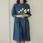 High-waist Denim Shirtdress
