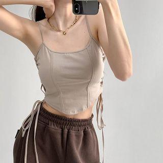 Stitched Drawstring-side Camisole Top In 8 Colors