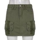 Cargo Pocket Mini Pencil Skirt