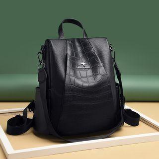 Croc Grain Panel Backpack