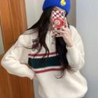 Bear Embroidered Polo Sweater