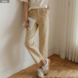 Flap-pocket Straight-leg Pants