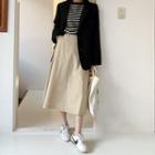 Plus Size Pocket-side Long Flare Skirt