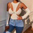 Cut Out Long-sleeve Crop Top