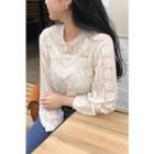 See-through Lace Blouse Ivory - One Size