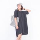 V-neck Dip-back Shift Dress