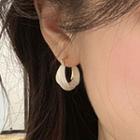 Twisted Glaze Hoop Earring E1123 - 1 Pr - Gold & White - One Size