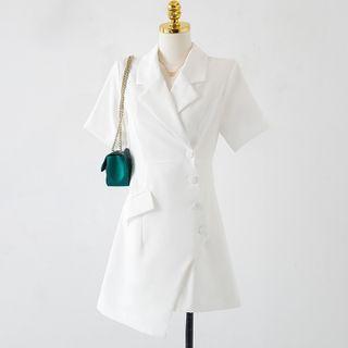 Plain Button-up A-line Mini Skirt