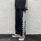 Bone Print Wide-leg Pants