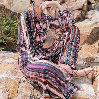 Set: Patterned Long-sleeve Top + Pants