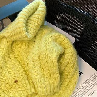 Turtleneck Crop Sweater Yellow - One Size