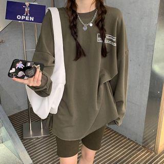 Lettering Print Sweatshirt / Shorts