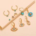 Set Of 10: Rhinestone Alloy Earring (assorted Designs) Set Of 10 - Gold - One Size