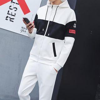 Set: Color Block Hooded Zip Jacket + Sweatpants