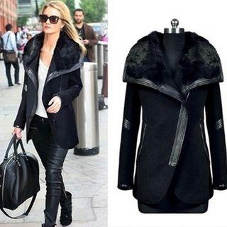 Long-sleeved Loose-fit Oversized Collared Woolen Slim Coat