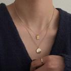 Disc & Tag Pendant Layered Necklace 1 Pc - Gold - One Size