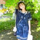 Short-sleeve Embroidered Sailor Dress