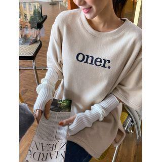 Letter Boxy Fleece T-shirt