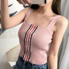 Front Zip Knitted Camisole Top