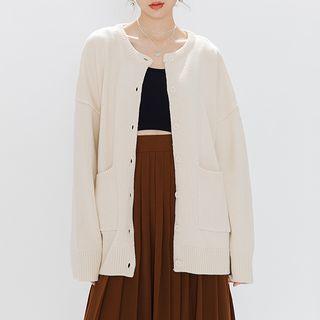 Pocketed Long-sleeve Knit Cardigan