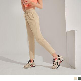 Drawstring Waist Plain Tapered Sweatpants