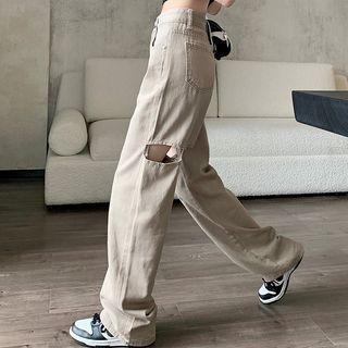 Cut-out Loose Fit Jeans