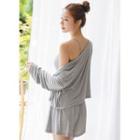 Set: Silky Cardigan + Camisole Top + Flared Shorts