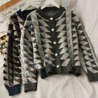 Argyle Loose-fit Sweater Cardigan