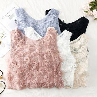 Mesh-panel Fringed Crop Vest