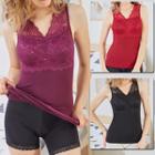 Lace-panel Loose-fit Tank Top
