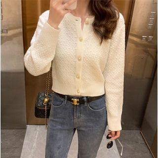 Open-knit Beaded Knit Cardigan