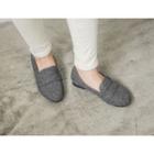 Faux-fur Lined Fabric Loafers