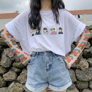 Printed Short-sleeve T-shirt / Arm Sleeve