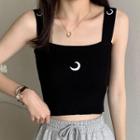 Moon Embroidered Tank Top