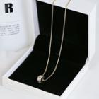 Stainless Steel Rhinestone Pendant Necklace Silver Rhinestone - Gold - One Size