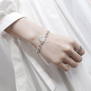 925 Sterling Silver Heart Bracelet 1 Pc - Bracelet - Silver - One Size