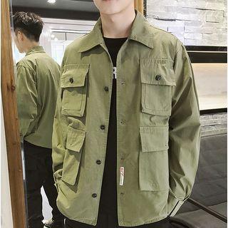 Applique Buttoned Utility Jacket