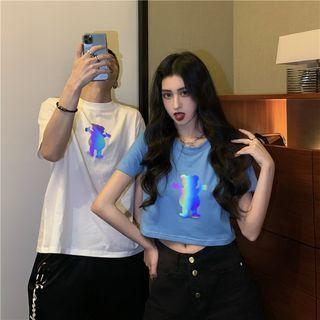 Couple Matching Short-sleeve Bear Print T-shirt (various Designs)